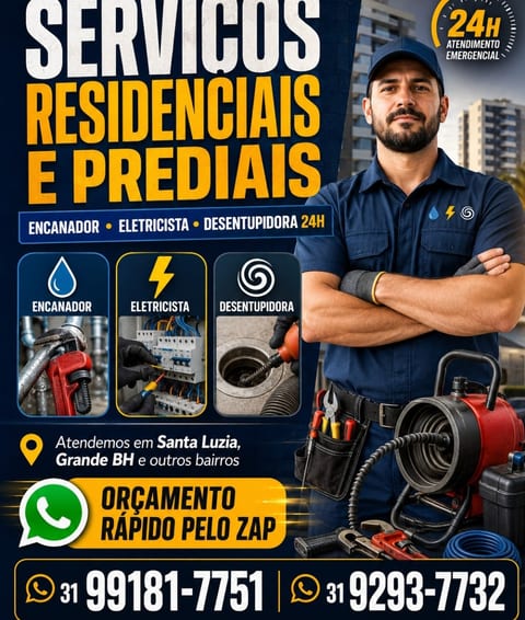 prestação de serviços elétricos hidráulica encanador residencial predial encanador 🪠 24 h