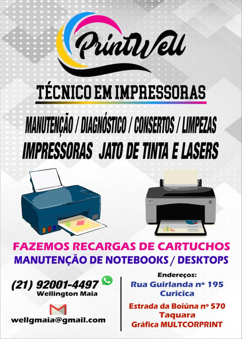 Manutenção de micros e especialista em impressoras.