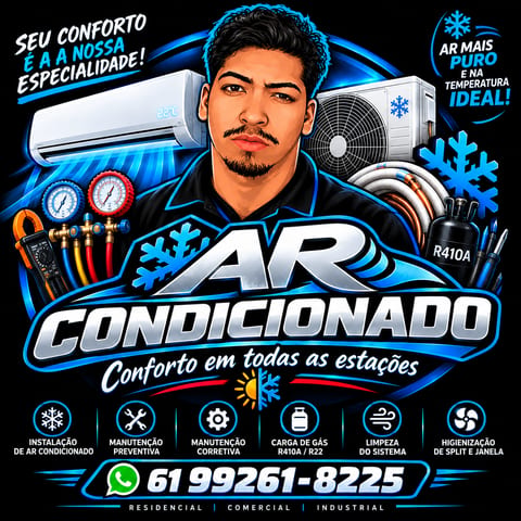 Instalação de ar-condicionado e limpeza
