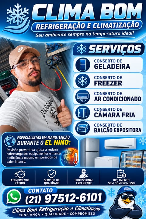 Instalação, manutenção corretiva ar condicionado split hi Wal e de janela conserto de geladeira e freezer balcão exposit