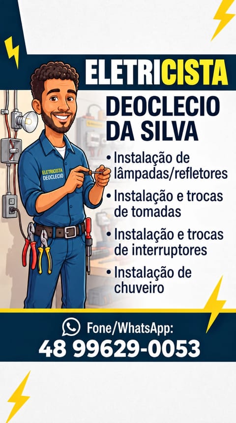 Instalação de lâmpada, tomadas, chuveiro e etc