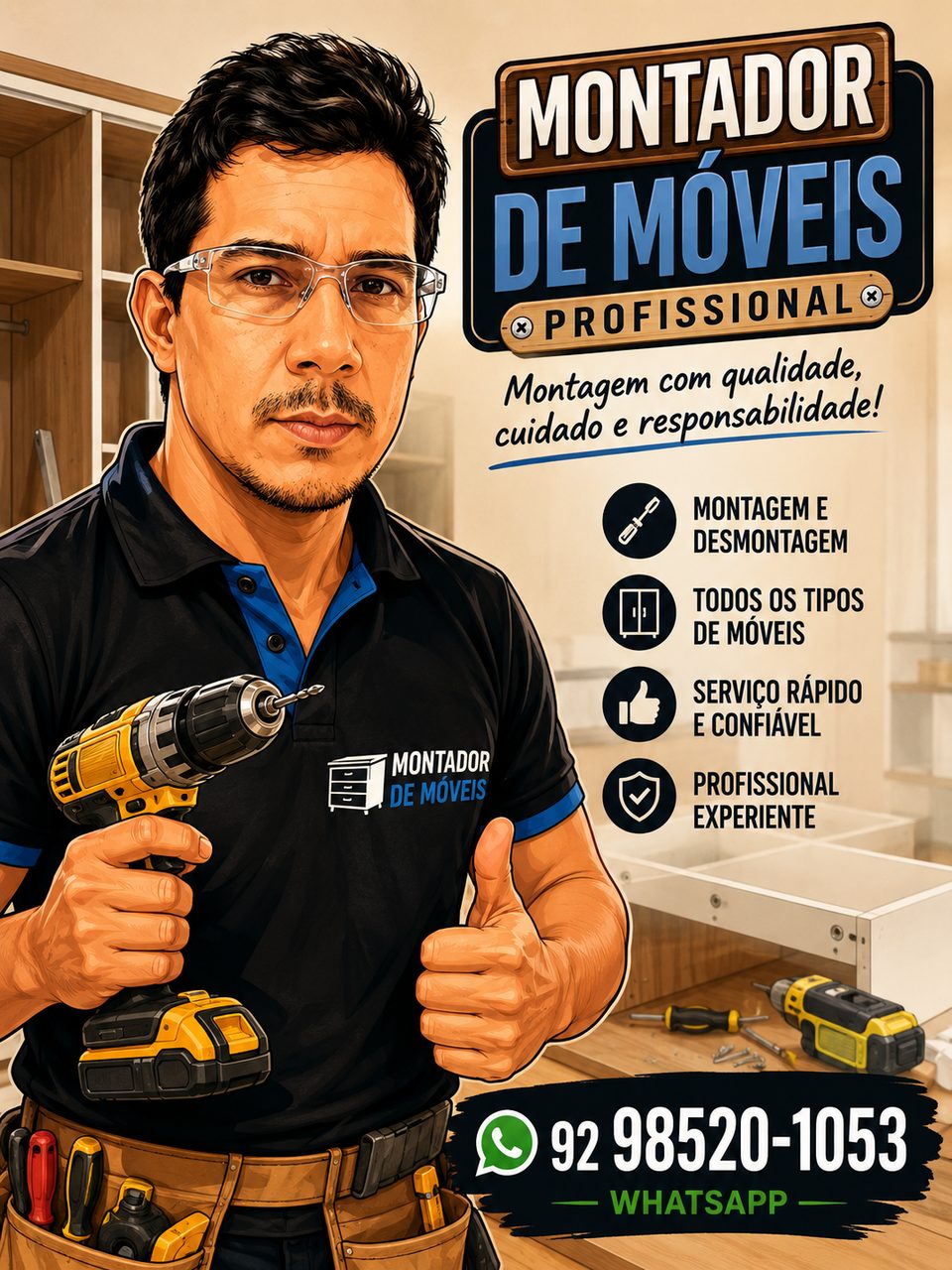 Montador de móveis profissional pintura instalação em geral
