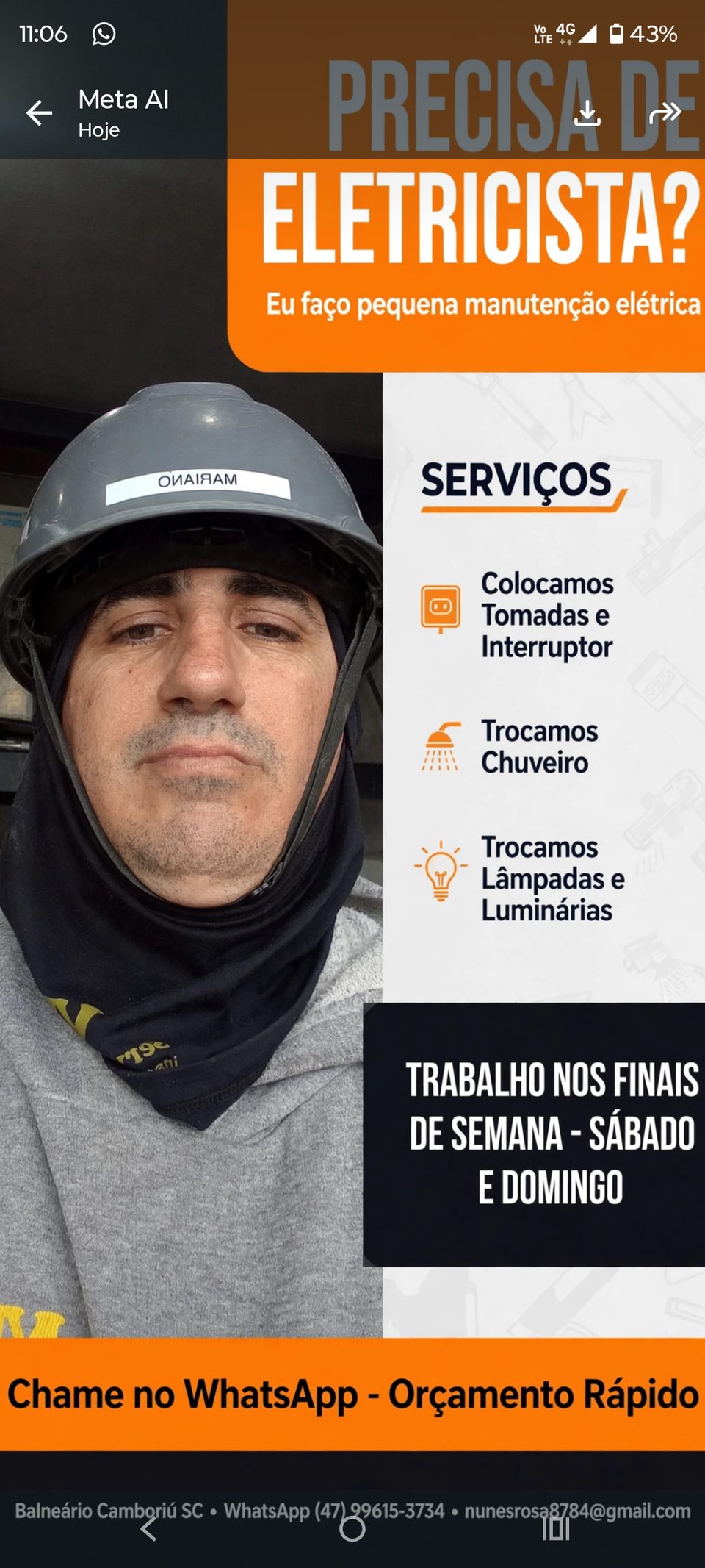 Pequena manutenção de elétrica