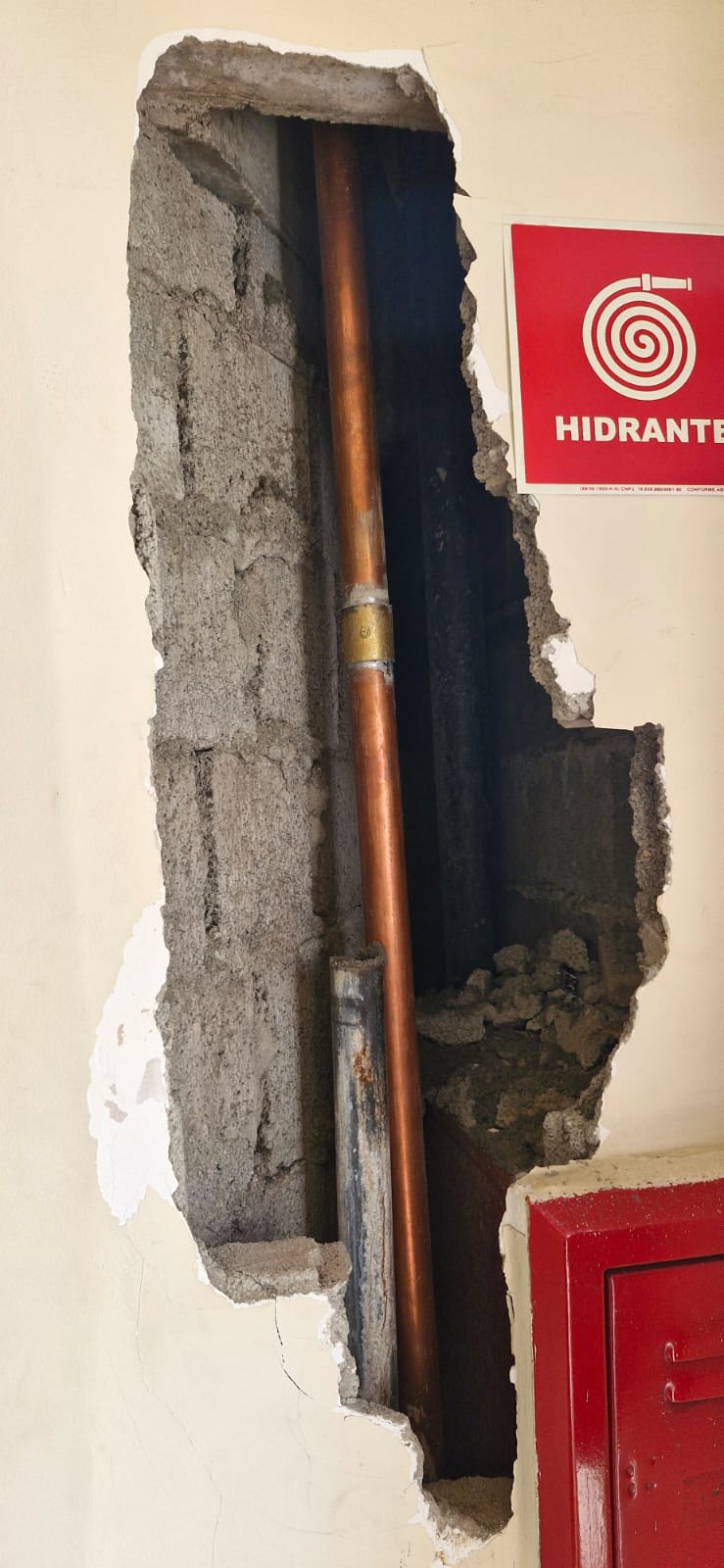 Troca de tubulação e reparo nas paredes com pintura