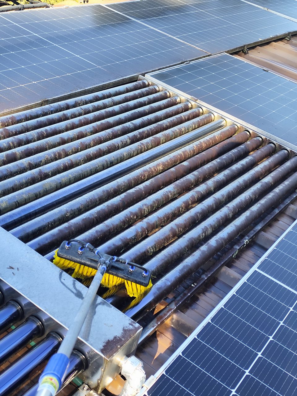 Limpeza de placas solares aquecedores ou vidros