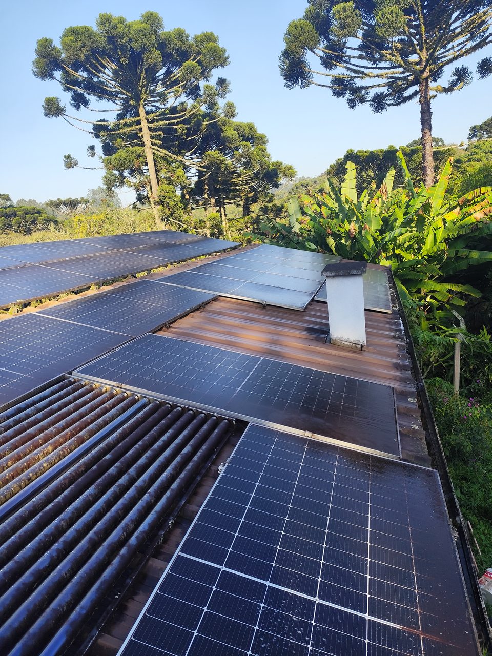 Limpeza de placas solares aquecedores ou vidros