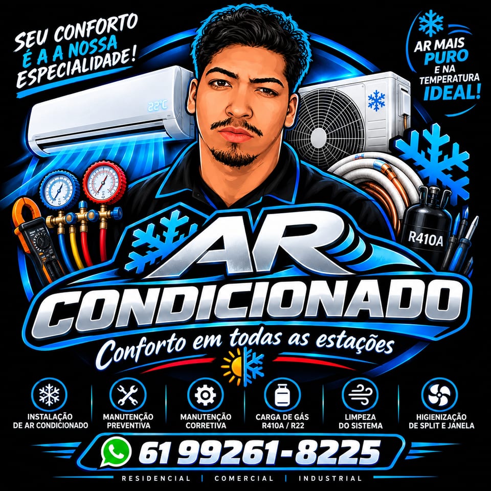 Instalação de ar-condicionado e limpeza