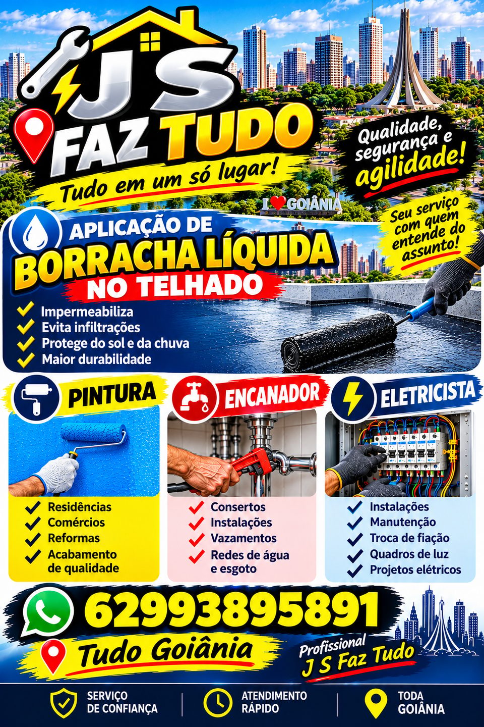fazemos todo tipo de serviço em obrigado pintura reforma encanador eletricista